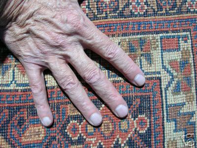 Image quotation: hand of the ebay vendor at YAZDANPOUR PERSIAN CARPETS
